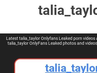 talia taylor only fans|Talia Taylor dildo titsjob OnlyFans leak free video via NSFW247